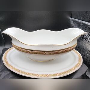 Heinrich H & Co. Selb Bavaria Bone Gravy Boat Early 1900s Vintage!